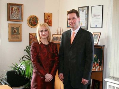 Председателят на Държавната комисия по сигурността на информацията г-жа Цвета Маркова по време на срещата си с Н. Пр. г-н Мартин Клепетко, извънреден и пълномощен посланик на Република Чехия, 14 март 2008 г., София