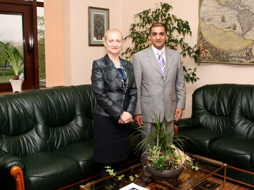 Working meeting of the Chairperson of the SCIS Mrs. Tsveta Markova with the Ambassador Extraordinary and Plenipotentiary of the State of Palestine to the Republic of Bulgaria H. E. Dr. Ahmed Al Madbuh, 3 May 2011, Sofia