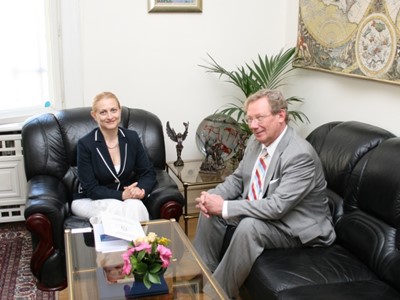 Working meeting of the Chairperson of the SCIS Mrs. Tsveta Markova with the Ambassador Extraordinary and Plenipotentiary of the Kingdom of Denmark H.E. Mr. Kore Erhard Janson, 16 July 2010, Sofia