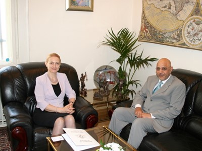 Working meeting of the Chairperson of the SCIS Mrs. Tsveta Markova and the representative of the Sultanate of Oman to the Republic of Bulgaria H.E. Mr. Ali Abdullah Al Mahruqi, 15 June 2010, Sofia