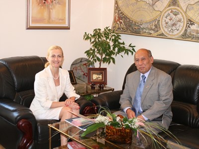 Working meeting of Mrs. Tsveta Markova, Chairperson of the SCIS, with Adi Hartomo, minister - counsellar at the Indonesian Embassy, 26 August 2008, Sofia