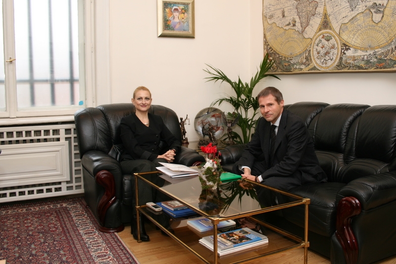 A Working Meeting between Mrs. Tsveta Markova, the Chairperson of the State Commission on Information Security and His Excellence Mr. Mark Mihilsen, the Ambassador of the Kingdom of Belgium in the Republic of Bulgaria, 19 october 2009, Sofia