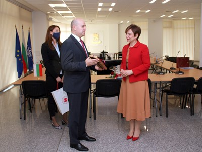 Protocol meeting between the leadership of SCIS and the Ambassador of the Republic of Turkey to the Republic of Bulgaria, Her Excellency Mrs. Aylin Sekizkök, 25th February 2021, Sofia